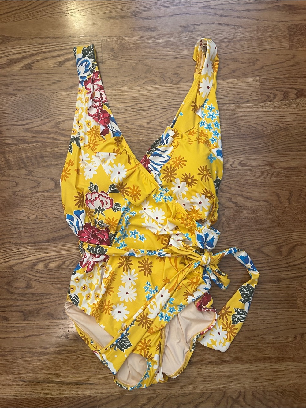 Sundance Yellow Floral One-Piece Swimsuit with Multicolor Blooms